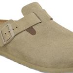 Сандалии-клоги Birkenstock Boston Suede Leather, хаки - фото 6
