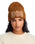 Плотная вязаная шапка в рубчик Ugg, бежевый - фото