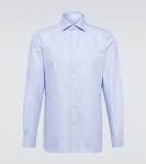 Хлопковая рубашка Zegna, синий - фото