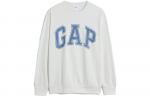 GAP Свитшот мужской серый белый Crew Neck Moderate Regular - фото 3