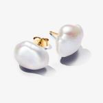 Серьги-гвоздики Pandora Essence Baroque Treated Freshwater Cultured Pearl, золото - фото