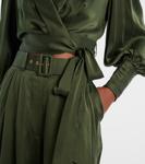 Топ-халат из шелкового атласа Zimmermann, Dark Green - фото 5