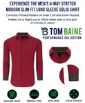 Мужская классическая рубашка Performance Solid Button Down приталенного кроя Tom Baine, розовый - фото 4