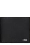 Черный двухслойный кошелек с подписью BOSS - фото