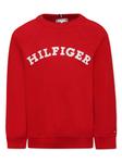 Толстовка Tommy Hilfiger Junior с вышитым логотипом, красный - фото