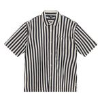 Рубашка Stussy Striped Boxy Flat Hem Shirt, темно-синий - фото