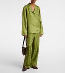 Широкие брюки из шелкового твила с монограммой Toteme, Laurel - фото 2