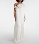 Платье Charmain из жоржета с оборками Costarellos, Off-White - фото 2