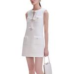 Мини-платье Bouclé с запахом Self-portrait, слоновая кость - фото 5