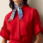 Шелковый шарф Twilly женский цвета индиго HERMES - фото 2