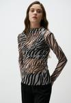 Блуза ZEBRA-PRINT WITH GLITTER DETAIL Jimmy Key, черный - фото 4