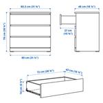 Комод с 3 ящиками MALM IKEA, 80x78 см, черный - фото 6