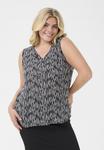 Топ Kaffe Curve KCAMI, Black Chalk Graphic Lines/Black - фото