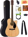 Акустическая гитара Fender CD-60SCE Solid Top Dreadnought Acoustic-Electric Guitar - Natural w/ Hard Case - фото