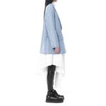 Пиджак из денима с хлопком и лацканами с вырезом WE11DONE, синий - фото 6