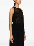 Прозрачный топ с узором Twinset, черный - фото 3