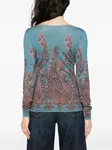 Топ с V-образным вырезом и принтом пейсли ETRO, синий - фото 4