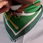 HERMES Шёлковый шарф Mulberry зелёный, Green - фото 8