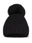 Шапка бини с помпоном Moorer, черный - фото