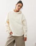 Noisy May Флисовая кофта с капюшоном на молнии 1/4 кремового цвета - фото 4