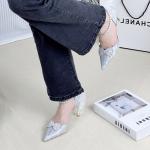 Ainer-cat Ainer cat Slim Heel High Heels Women's Silver - фото 13