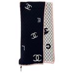 CHANEL Вязаный шарф унисекс черный - фото 4