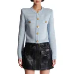 Кроп-кардиган BALMAIN, синий - фото 4