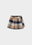 Клетчатая плиссированная юбка-шорты коричневого/бежевого/темно-синего цвета Mayoral, коричневый/бежевый/темно-синий - фото 2