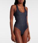 Джинсовый боди Alaïa, Bleu Fonce - фото 3