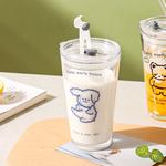 Стеклянные стаканы KAWASIMAYA, Chubby Bear Scale Glass Cup (Includes Glass Straws) - фото 9