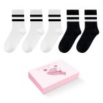 Мид-кальф носки унисекс 5 пар MIIOW, 5 пар (полосатые белые) - фото 6