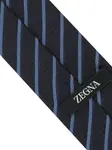Полосатый галстук Zegna, синий - фото 3