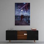 Картина на холсте Hustling Sharks LOOK OUT, синий - фото 3