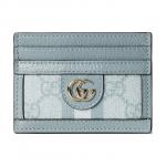 GUCCI Ophidia Canvas With Leather Card Holder Women's Gray Blue - фото