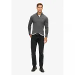 Свитер Superdry Essential Embroidered half zip, серый - фото 4