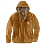 Куртка Carhartt Relaxed Fit Washed Duck Sherpa-Lined Utility, коричневый - фото