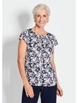Футболка GOLDNER, цвет marine/weiß/geblümt - фото