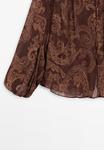 Блуза Massimo Dutti FLOWING PRINT , Bordeaux/Brown - фото 9
