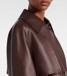 Кожаная куртка-бомбер Loewe, Brown - фото 4