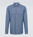 Томас джинсовая рубашка Loro Piana, Chambray Azure - фото