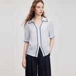 ELLE Рубашка Women's Blue Lapel Moderate - фото 3