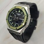 Часы Casio G-Shock Analog-Digital 2100 Series, арт. GA-2100-1A1, 44 мм, черный/серебристо-зеленый/черно-зеленый - фото 3