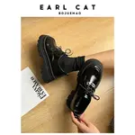 Женские лоферы Pitch Black Earl Cat, глянцевая кожа черные - фото 5