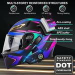 Шлем мотоциклетный ACLFFSHOP, черный / синий - фото 6