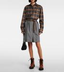 Ботинки из нейлона и кожи на шнуровке Prada, Cognac - фото 3