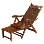 Складное бамбуковое кресло-шезлонг с выдвижной подставкой для ног и регулируемой спинкой - фото 8