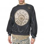 Толстовка с логотипом и эффектом потертости Acne Studios, серый - фото 5