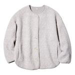Кардиган Uniqlo  из флиса с ворсом, свободного кроя, цвет «Светло-серый» - фото