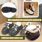 Женские лоферы с флисовой подкладкой, платформой и массивной подошвой, оксфорды-бутсы с пряжкой, удобные повседневные туфли, модные мягкие сапожки с закругленным носком, плюшевой подкладкой, ретро стильные зимние ботильоны ZPLMIDE, Black - фото 2