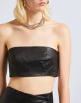Топ Leather Bandeau Top 8 By Yoox, черный - фото 3